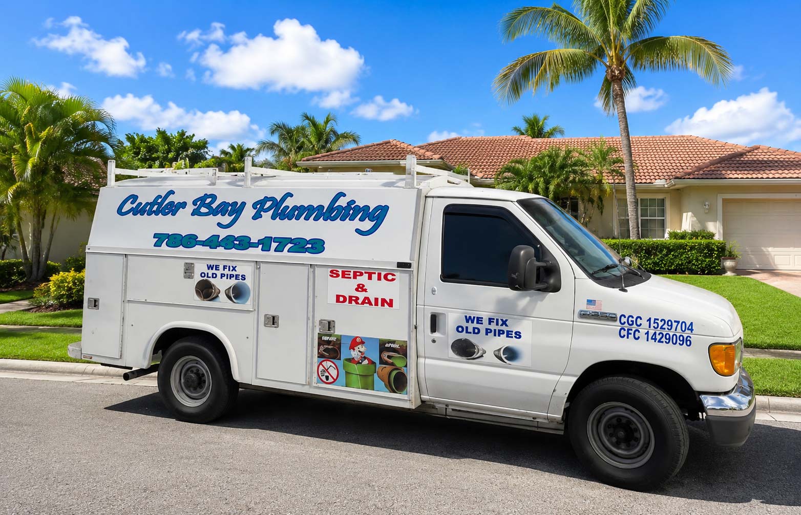 Branded Cutler Bay Plumbing van ready for a Miami service appointment