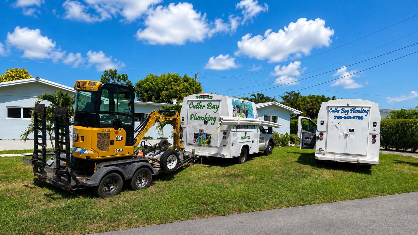 Cutler Bay Plumbing service van working at a Pinecrest residence