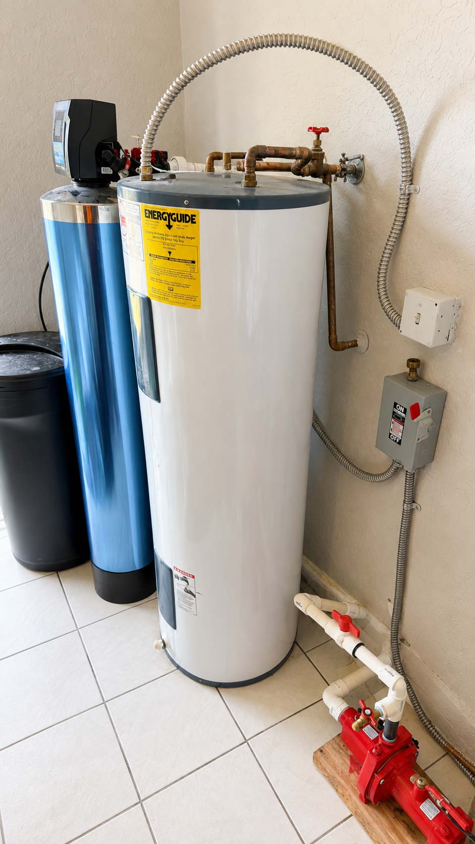 Residential water heater opened for inspection and professional repair